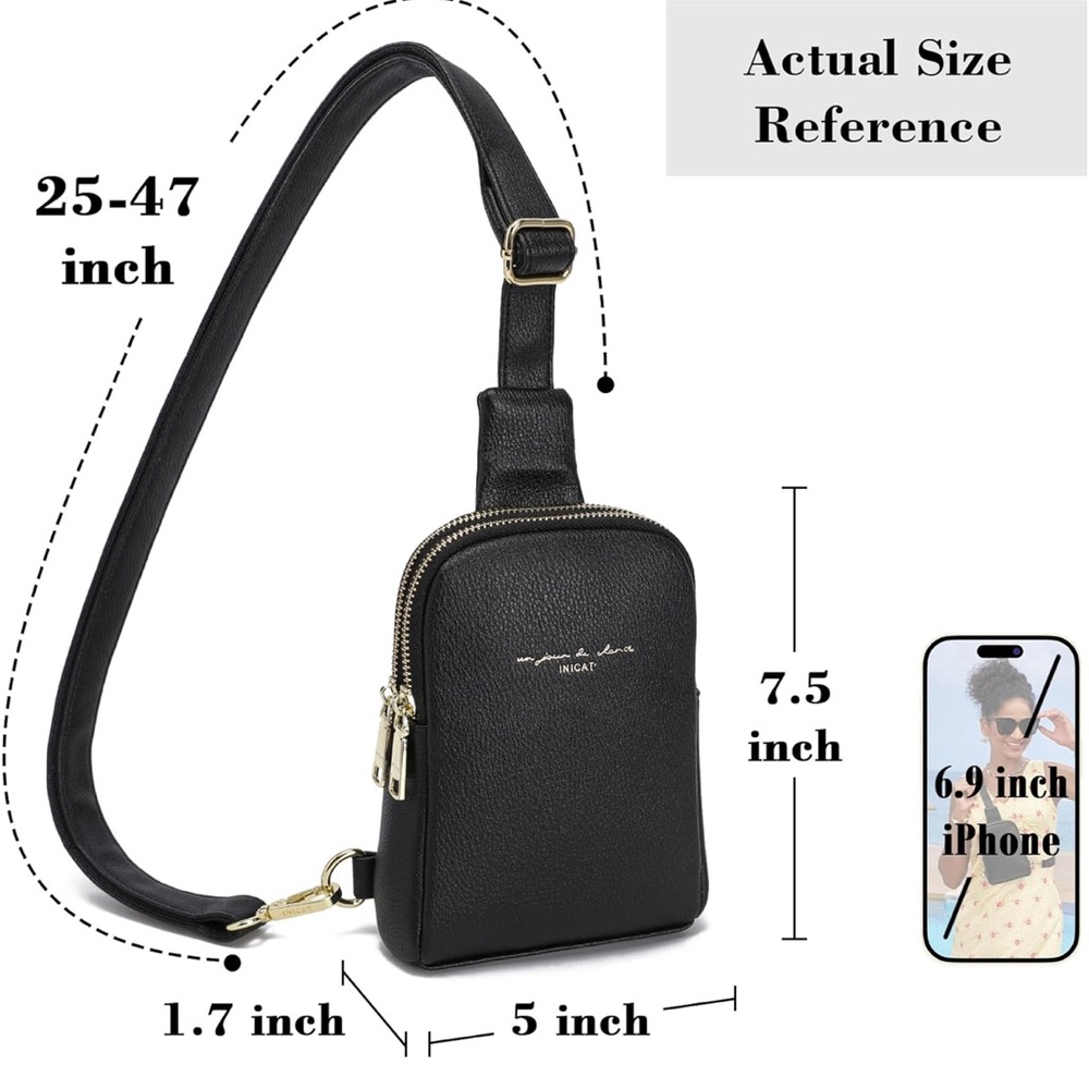 INICAT Black and Gold Crossbody Bag